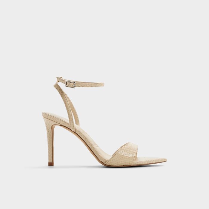Stiletto heeled sandals in beige - LEANDRA