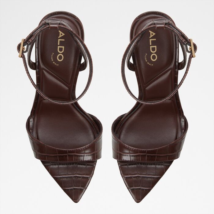 Stiletto heeled sandals in brown - LEANDRA
