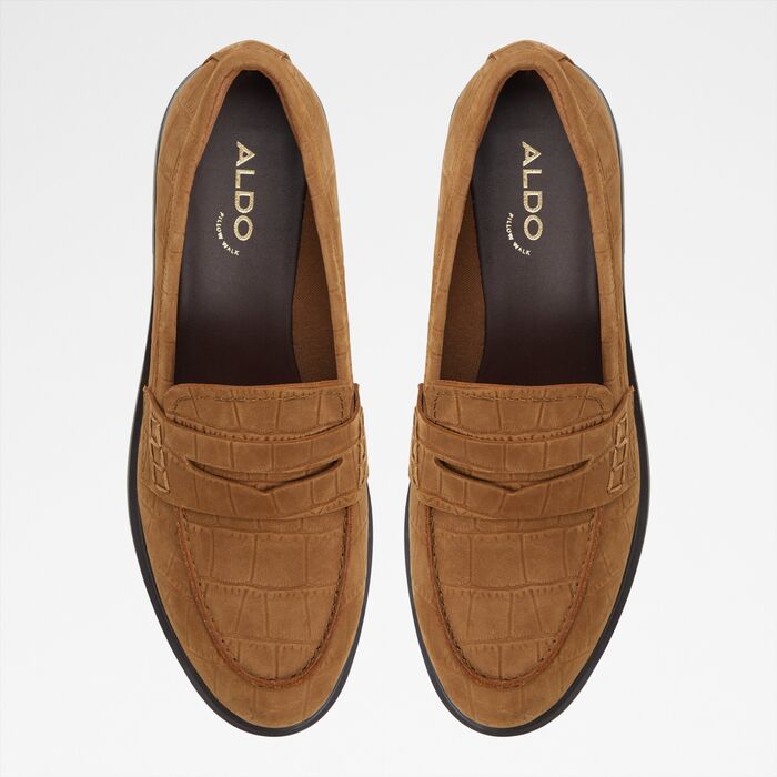 Flat loafers in cognac leather - LEDEDANTEN