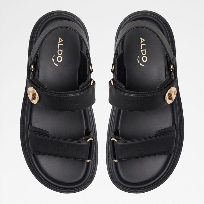 Flat sandals in black - LINETTE