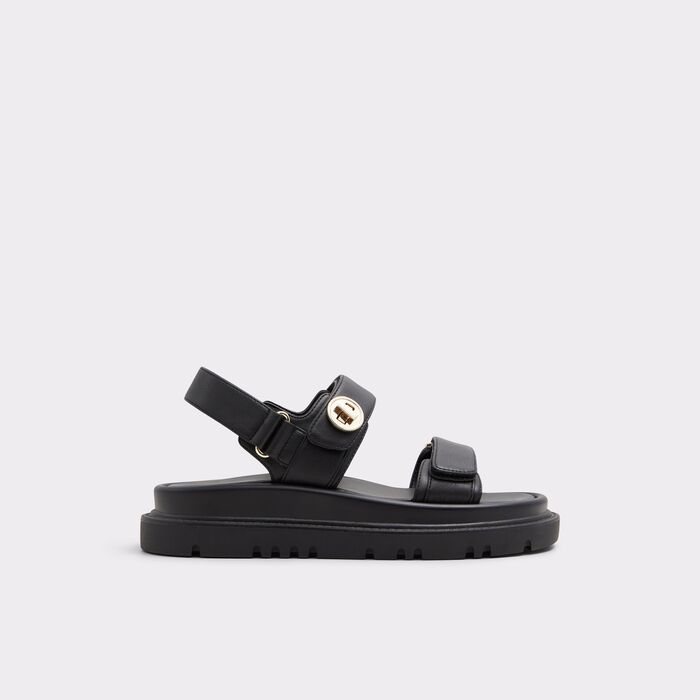 Flat sandals in black - LINETTE