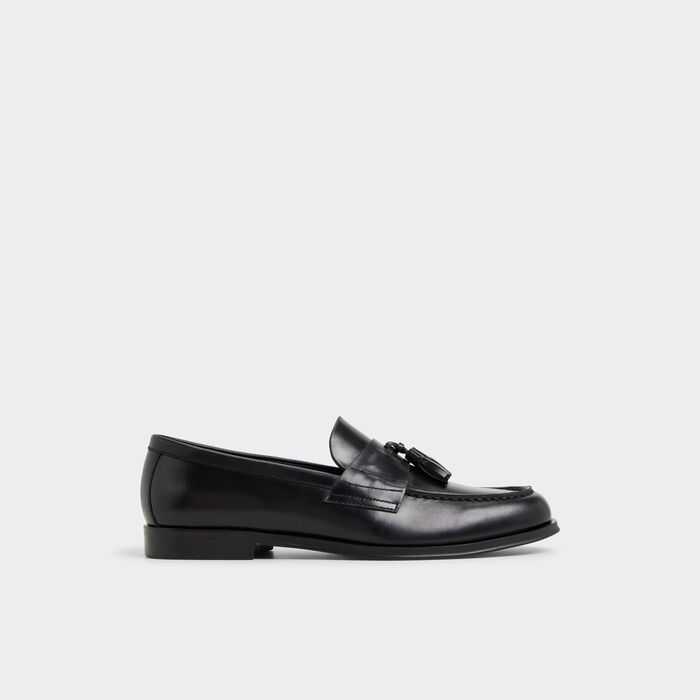 Loafers in black leather - LIONEL