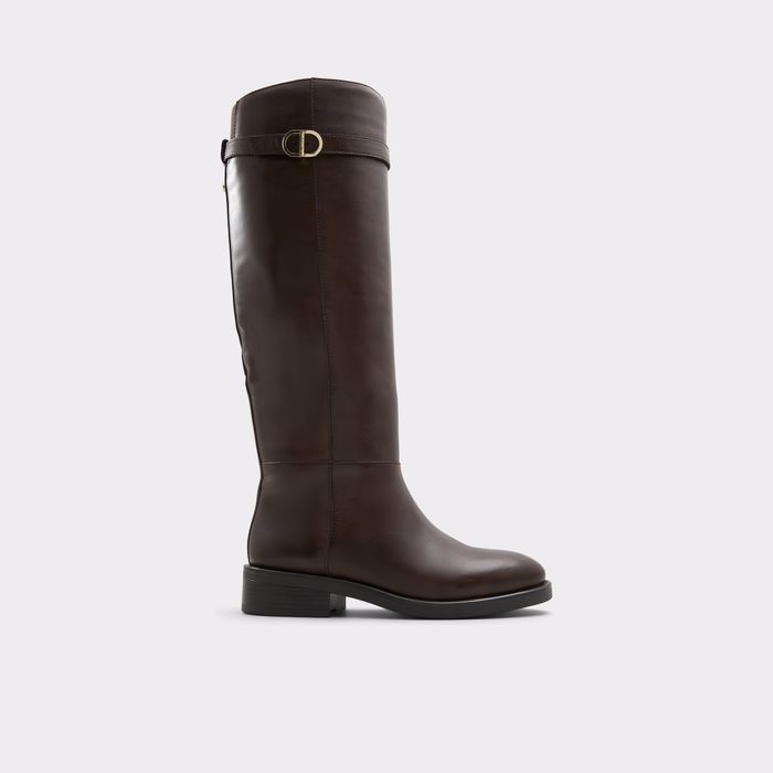 Flat boots in brown leather - LOREINA