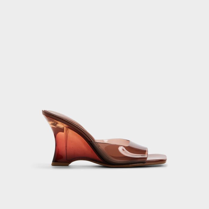 Wedge heeled mules in brown - LUMINA