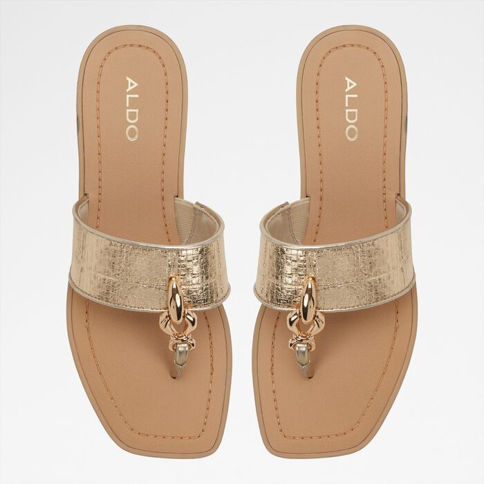 Flat sandals in gold - MADALINE