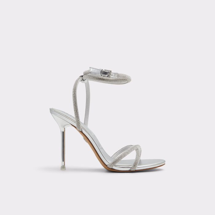 Stiletto heeled sandals in silver - MANAELDEN
