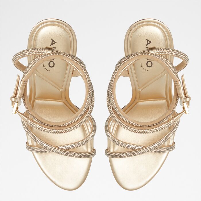 Stiletto heeled sandals in gold - MANAELDEN