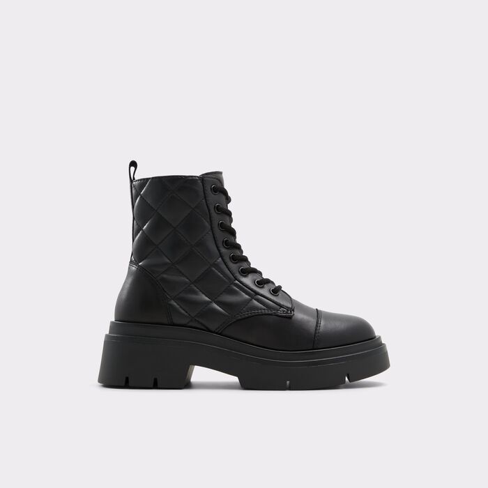Flat ankle boots in black leather - MARTHIA