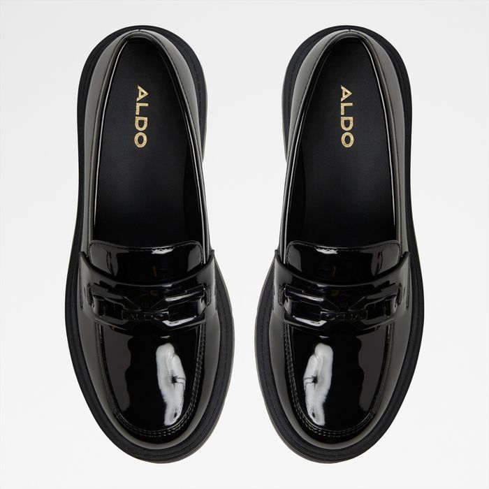 Flat loafers in black patent - MAZEY