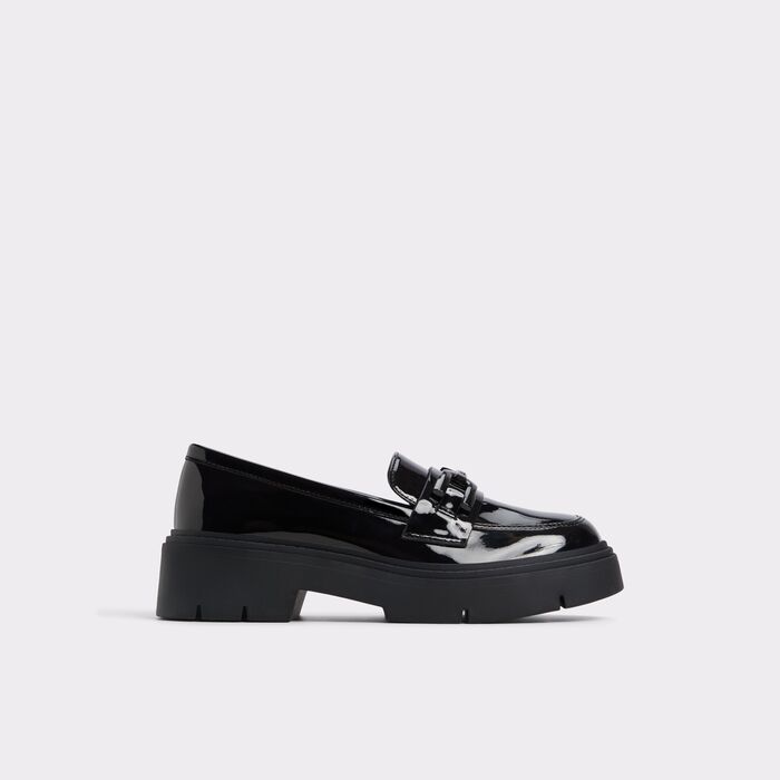 Flat loafers in black patent - MAZEY