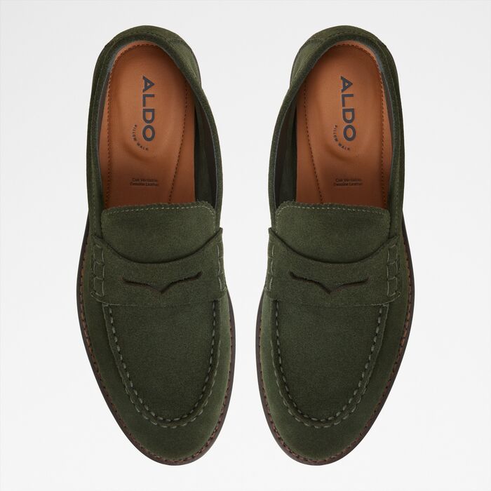 Loafers in green leather - MELVILLE