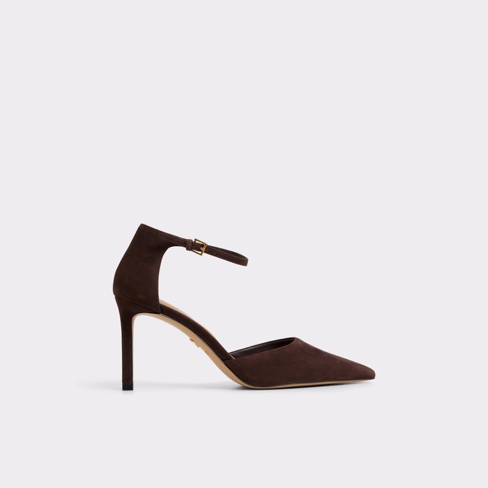 Stiletto heeled shoes in brown leather - MERLO