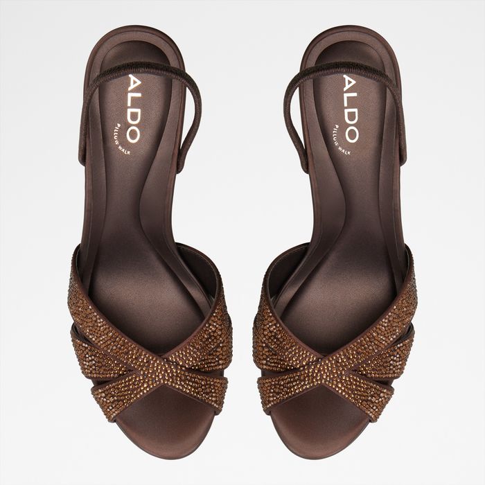 Stiletto heeled sandals in brown - MOONLIT