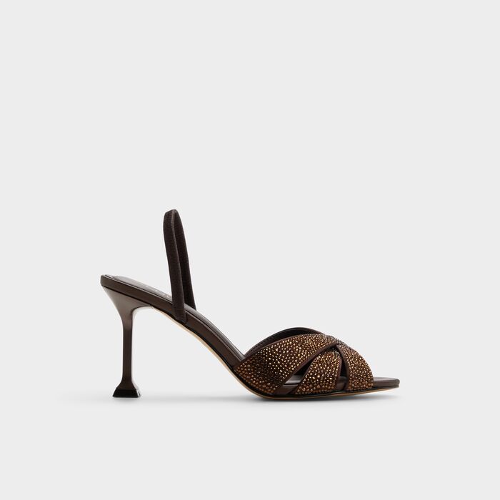 Stiletto heeled sandals in brown - MOONLIT
