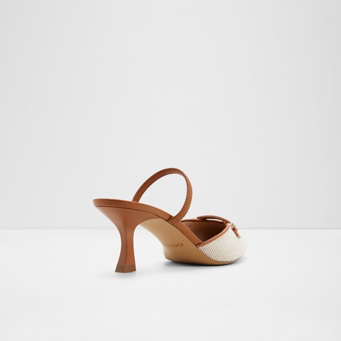 Kitten heeled shoes in cognac - NAILAH