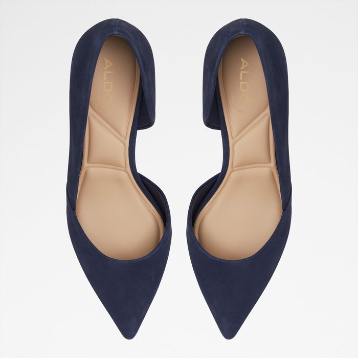 Block heeled shoes in navy leather - OCEIWIA