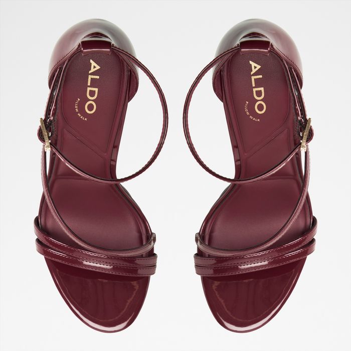 Stiletto heeled sandals in red patent - ODELLA