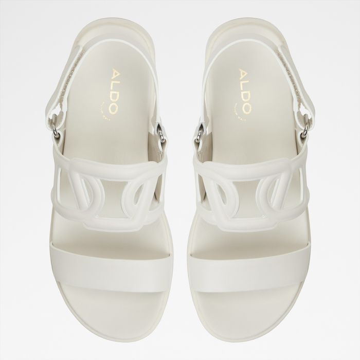 Platform sandals in white leather - ONUVIA