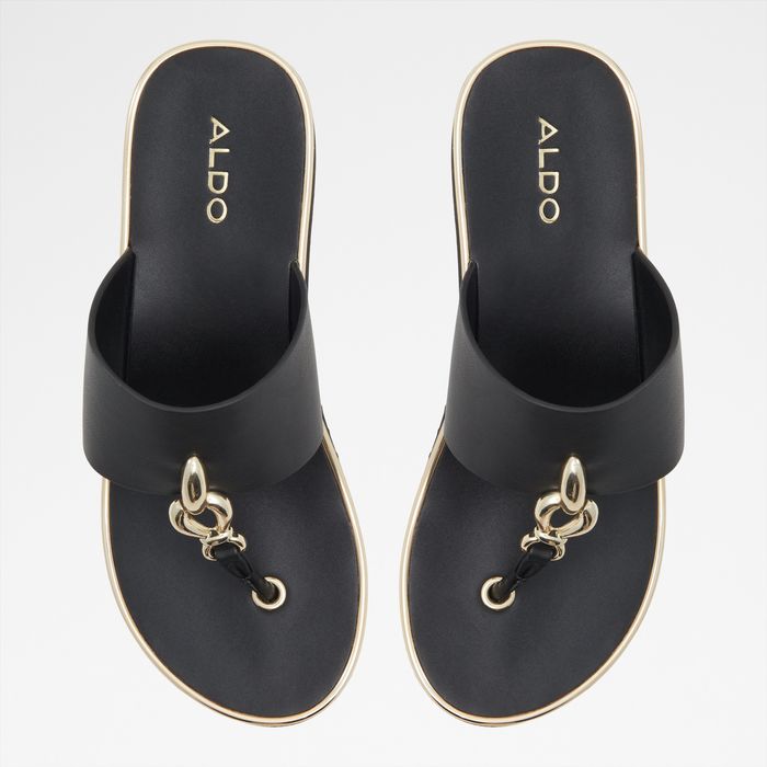 Wedge heeled sandals in black - PENELOPY