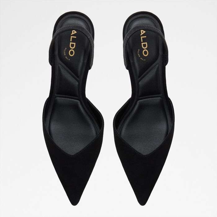 Kitten heeled shoes in black leather - RE-JESSICA