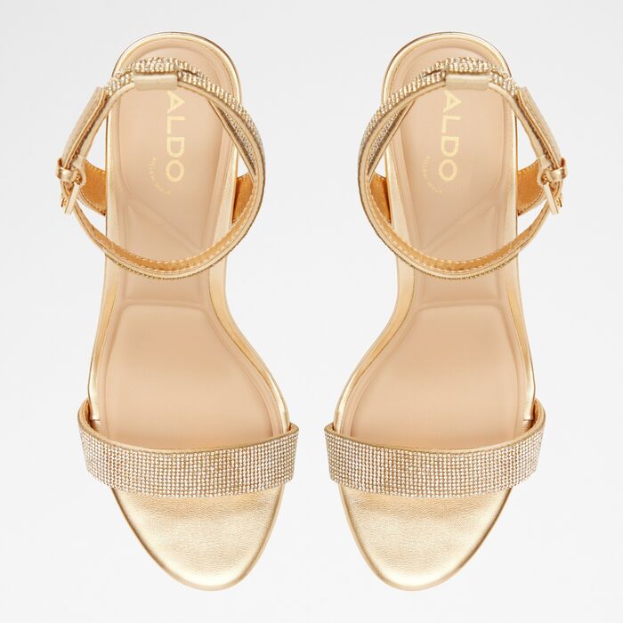 Block heeled sandals in gold - RHIANNON