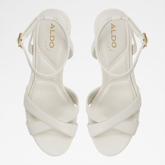Block heeled sandals in white - ROSINE