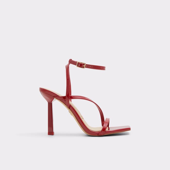 Stiletto heeled sandals in red patent - SCINTILLA