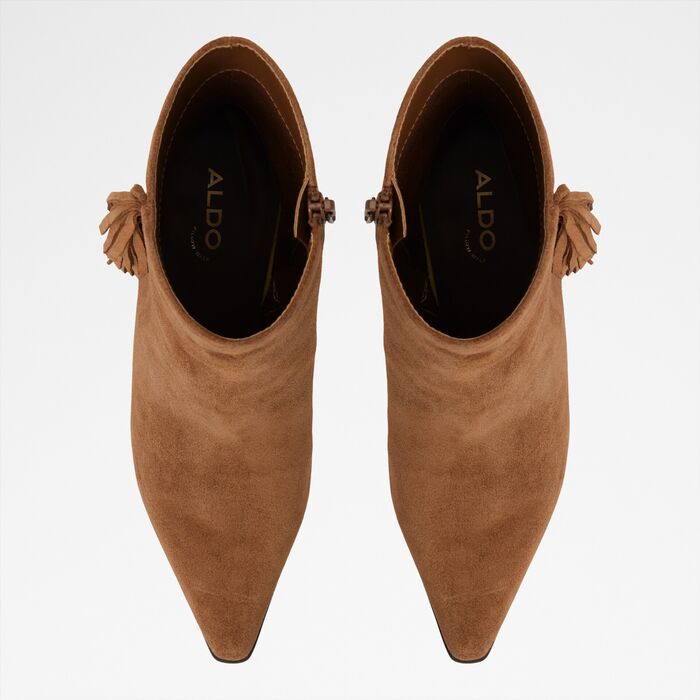 Block heeled ankle boots in cognac leather - SHANIAH