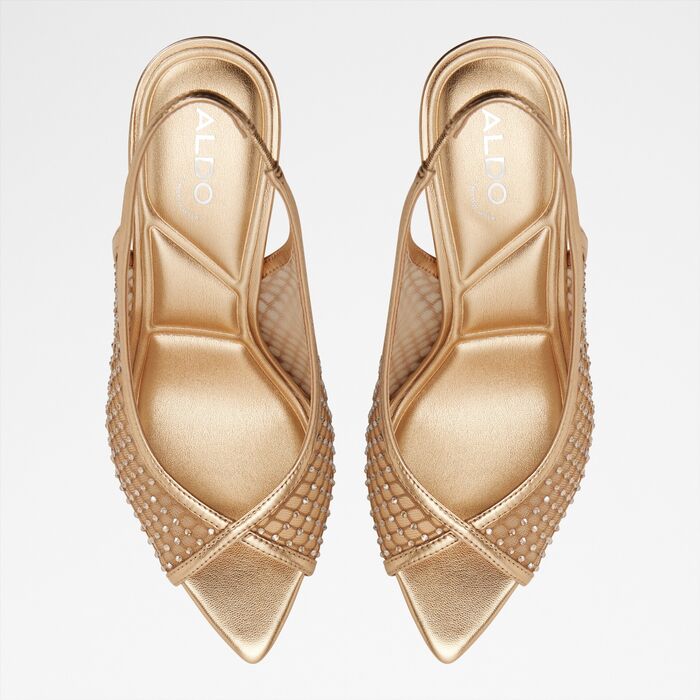Stiletto heeled sandals in gold - SKOLAS