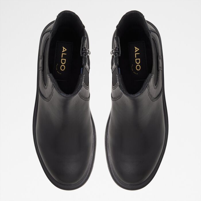 Flat ankle boots in black leather - SNOWELLA