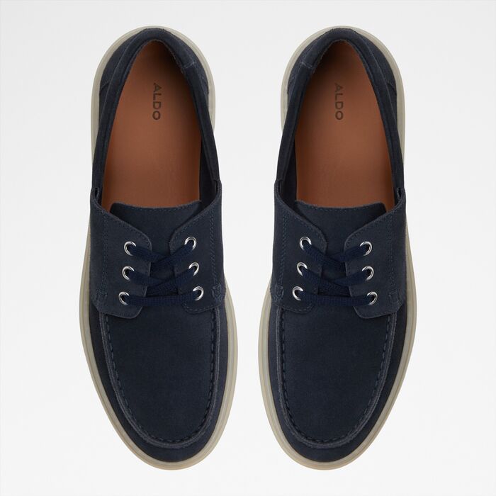 Boat shoes in navy leather - STAZO
