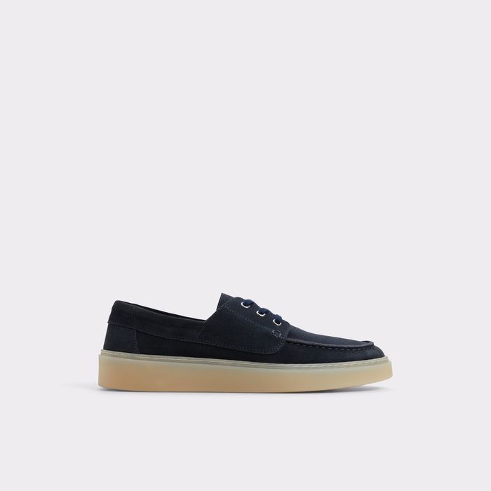 Boat shoes in navy leather - STAZO