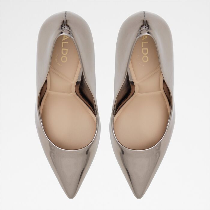 Stiletto heeled shoes in silver patent - STESSY2.0