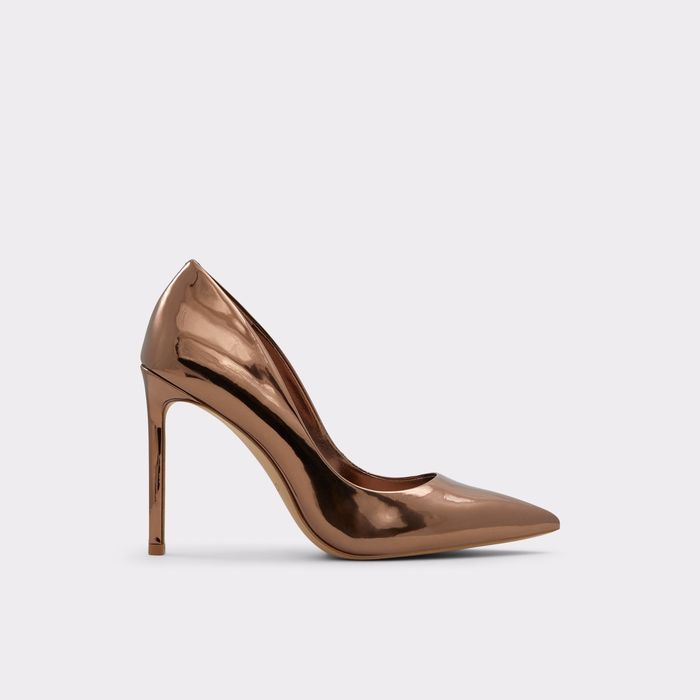 Stiletto heeled shoes in bronze patent - STESSY2.0