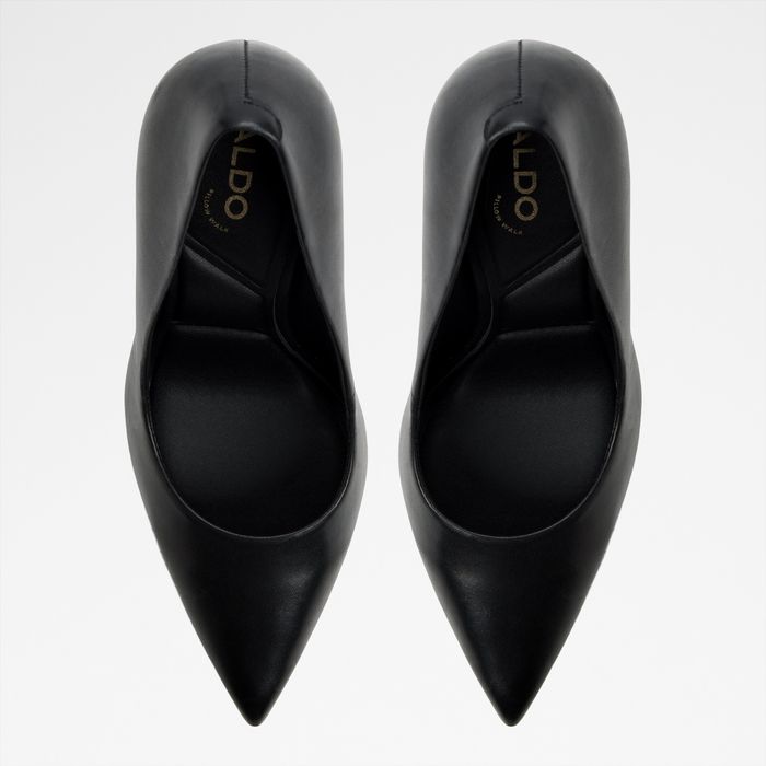 Stiletto heeled shoes in black leather - STESSY3.0