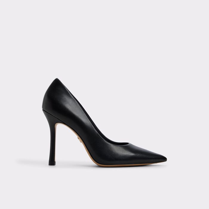 Stiletto heeled shoes in black leather - STESSY3.0