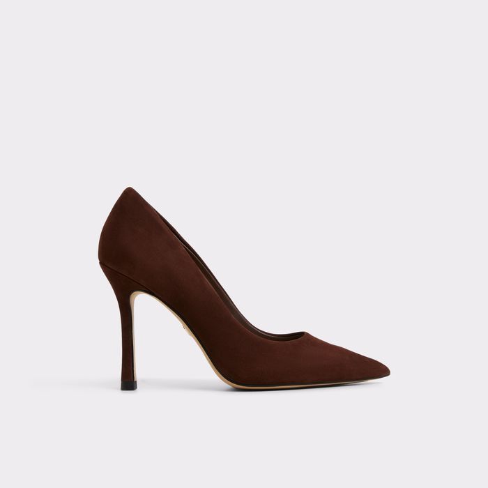 Stiletto heeled shoes in brown leather - STESSY3.0