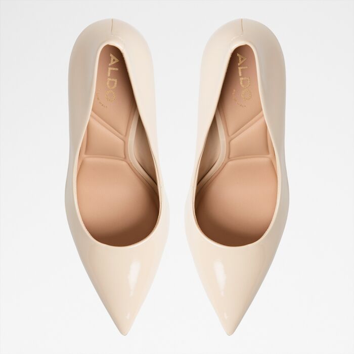 Stiletto heeled shoes in beige patent - STESSY3.0