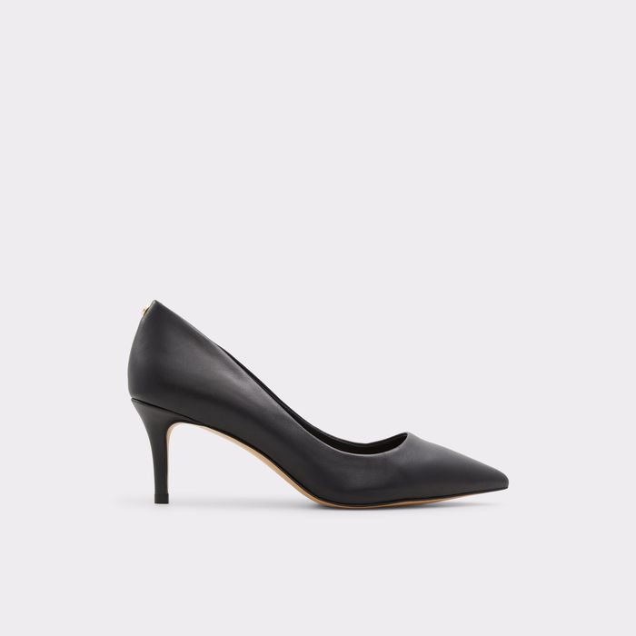 Stiletto heeled shoes in black leather - STESSYLOW