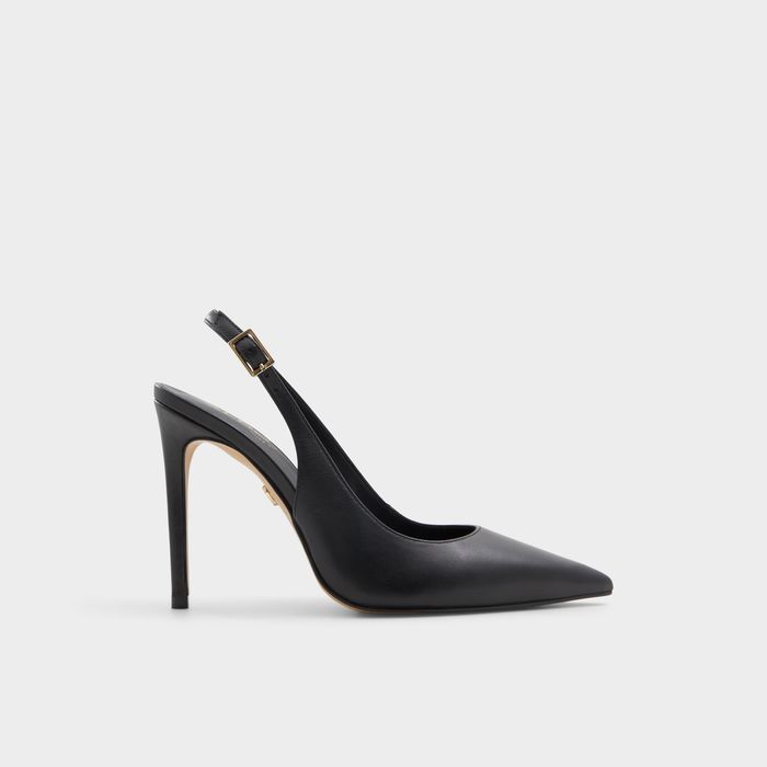 Stiletto heeled shoes in black leather - STESSYSLING