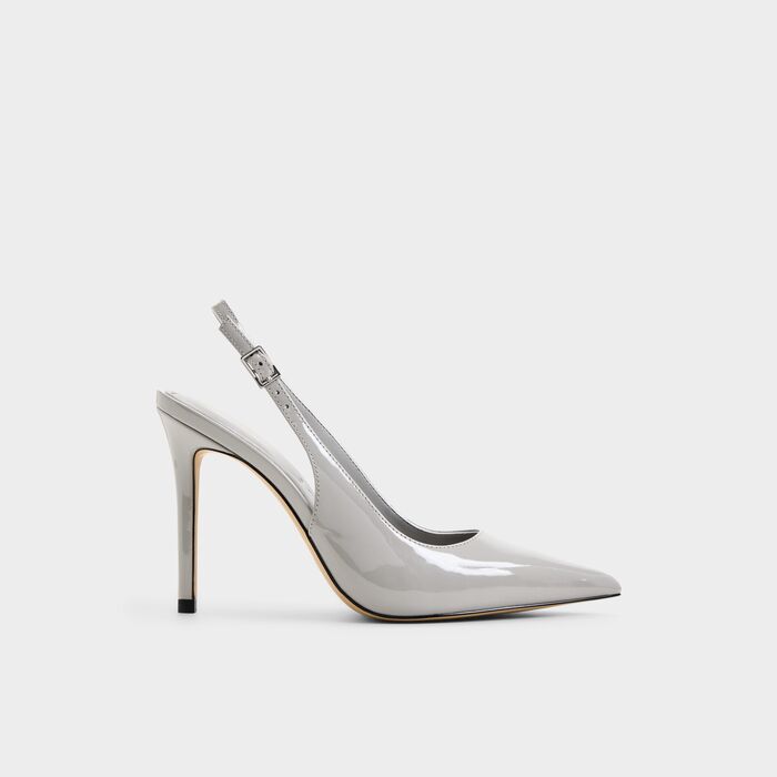 Stiletto heeled shoes in grey patent - STESSYSLING2.0