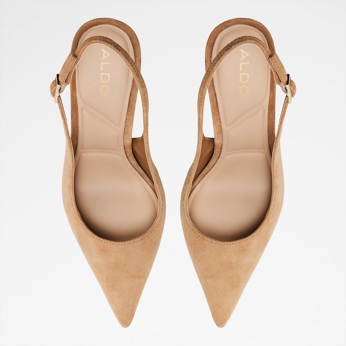 Stiletto heeled shoes in beige leather - STESSYSLING2.0