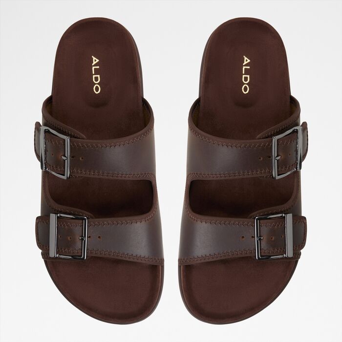 Sandals in brown leather - SUNNYSIDE