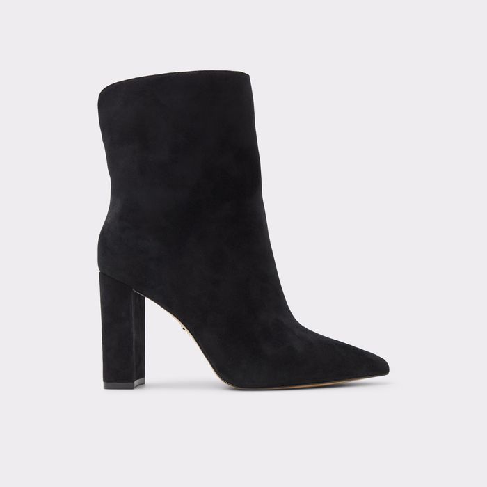 Block heeled ankle boots in black leather - SUSHI