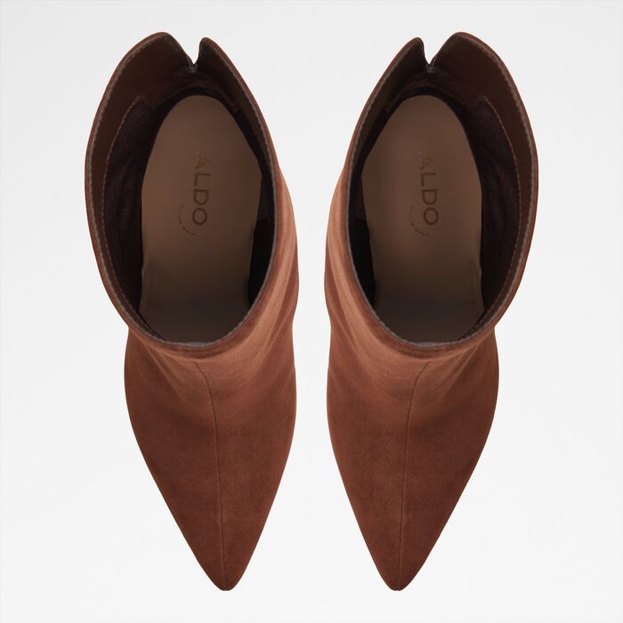 Block heeled ankle boots in brown leather - SUSHI