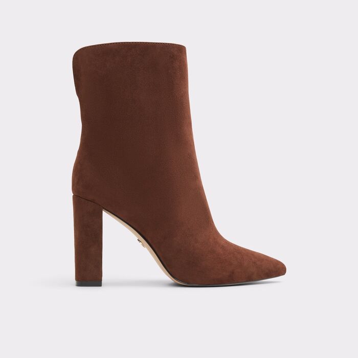 Block heeled ankle boots in brown leather - SUSHI