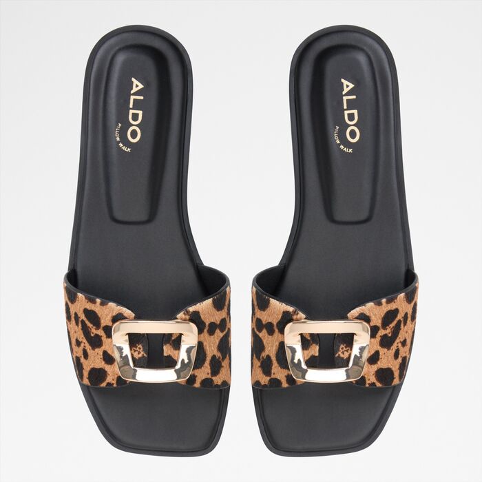 Flat sandals in black leather - TIDELLA