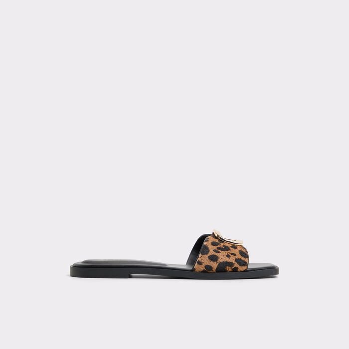Flat sandals in black leather - TIDELLA
