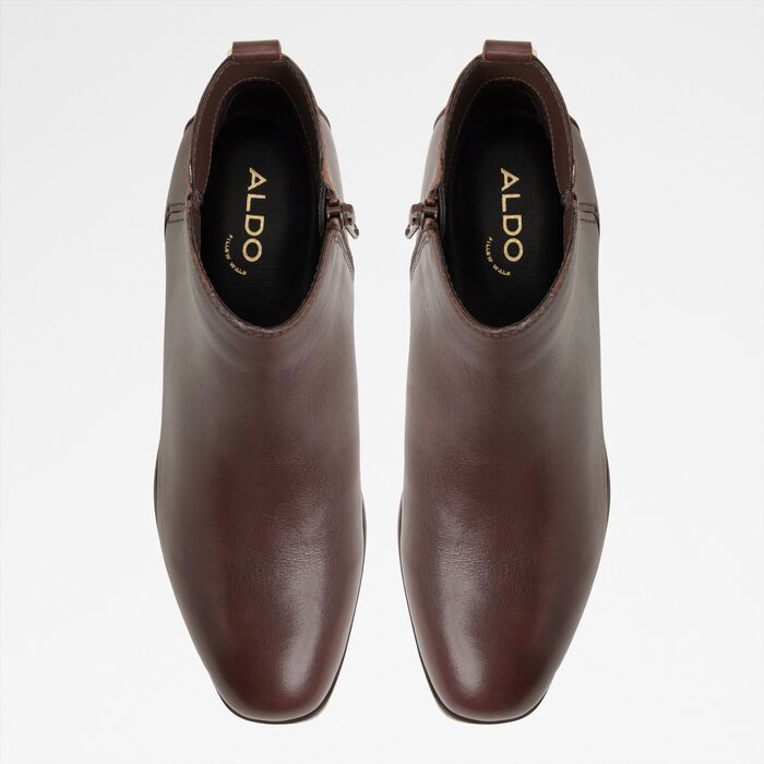 Flat ankle boots in brown leather - VERITY