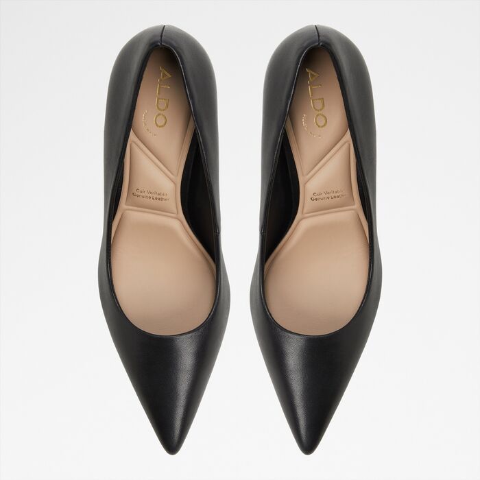 Stiletto heeled shoes in black leather - VERONE